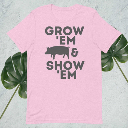 Grow 'Em and Show 'Em Shirt - Pig (Charcoal Print) - Sweet Pea Designs - Gift Shop