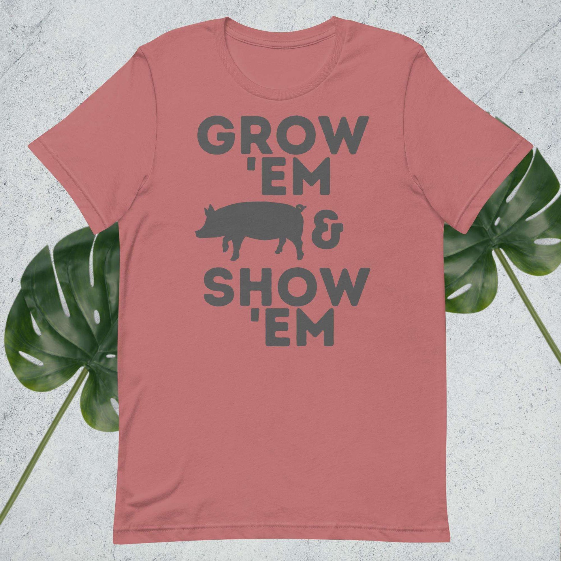 Grow 'Em and Show 'Em Shirt - Pig (Charcoal Print) - Sweet Pea Designs - Gift Shop