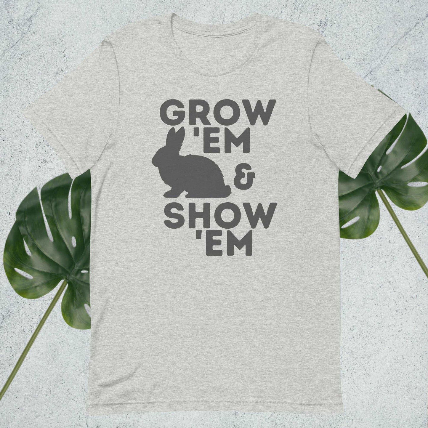 Grow 'Em and Show 'Em Shirt - Rabbit (Charcoal Print) - Sweet Pea Designs - Gift Shop