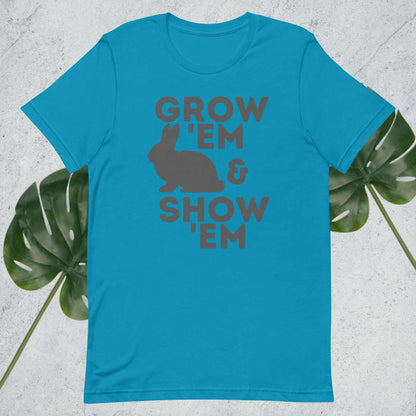 Grow 'Em and Show 'Em Shirt - Rabbit (Charcoal Print) - Sweet Pea Designs - Gift Shop