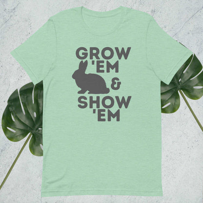 Grow 'Em and Show 'Em Shirt - Rabbit (Charcoal Print) - Sweet Pea Designs - Gift Shop