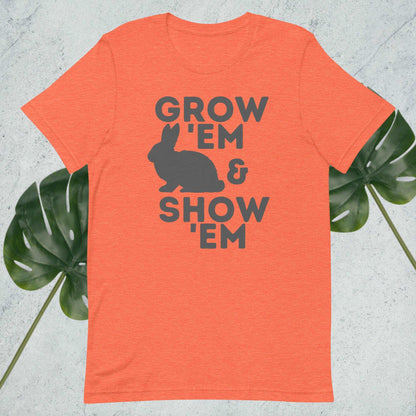 Grow 'Em and Show 'Em Shirt - Rabbit (Charcoal Print) - Sweet Pea Designs - Gift Shop