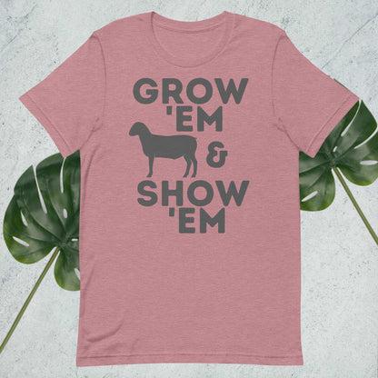 Grow 'Em and Show 'Em Shirt - Sheep (Charcoal Print) - Sweet Pea Designs - Gift Shop