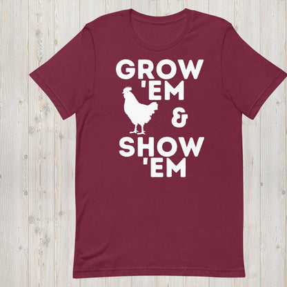 Grow 'Em and Show 'Em Short Sleeve Shirt - Chicken - Sweet Pea Designs - Gift Shop