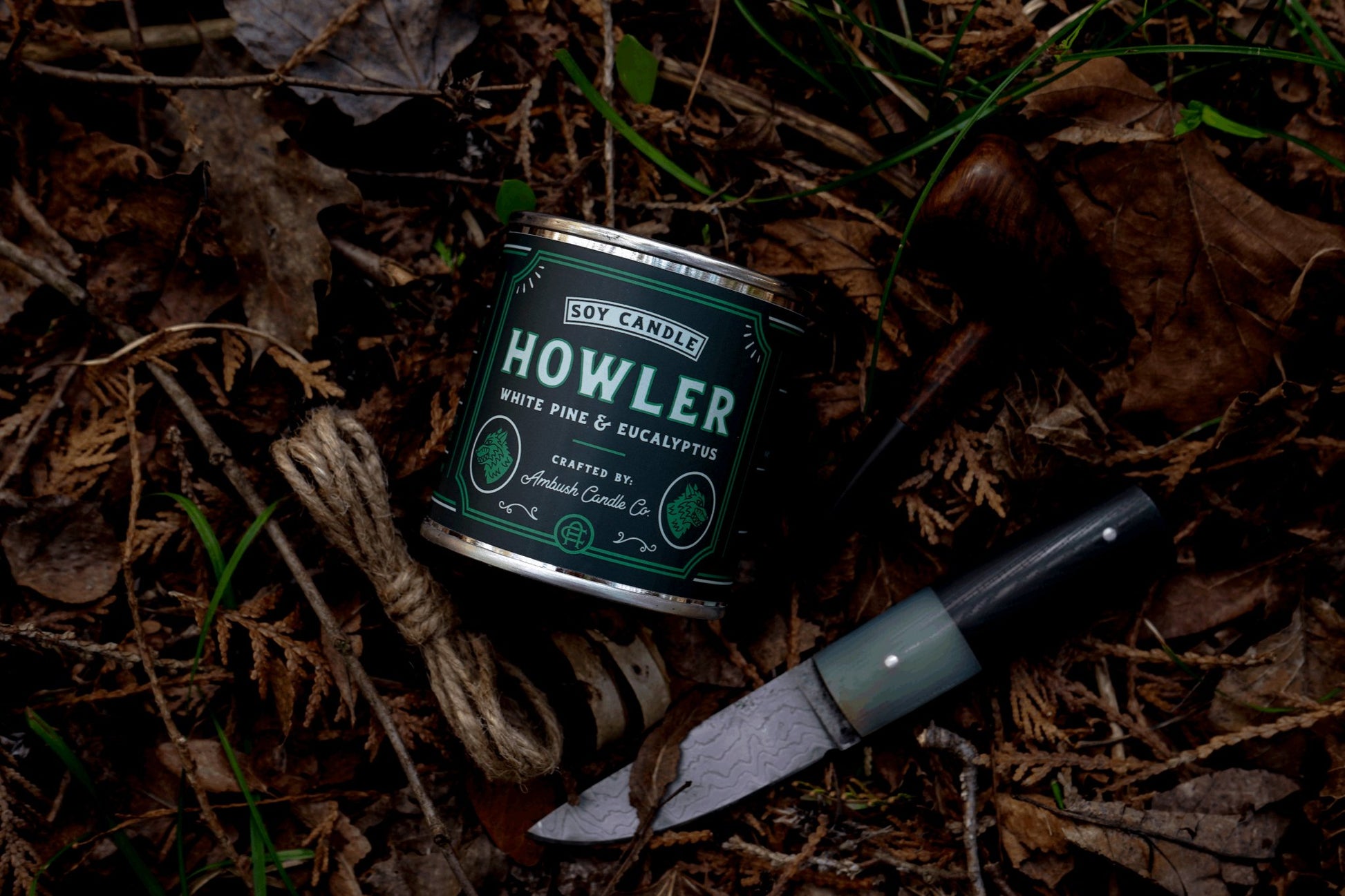 Howler | White Pine + Eucalyptus 8oz Soy Candle - Sweet Pea Designs - Gift Shop