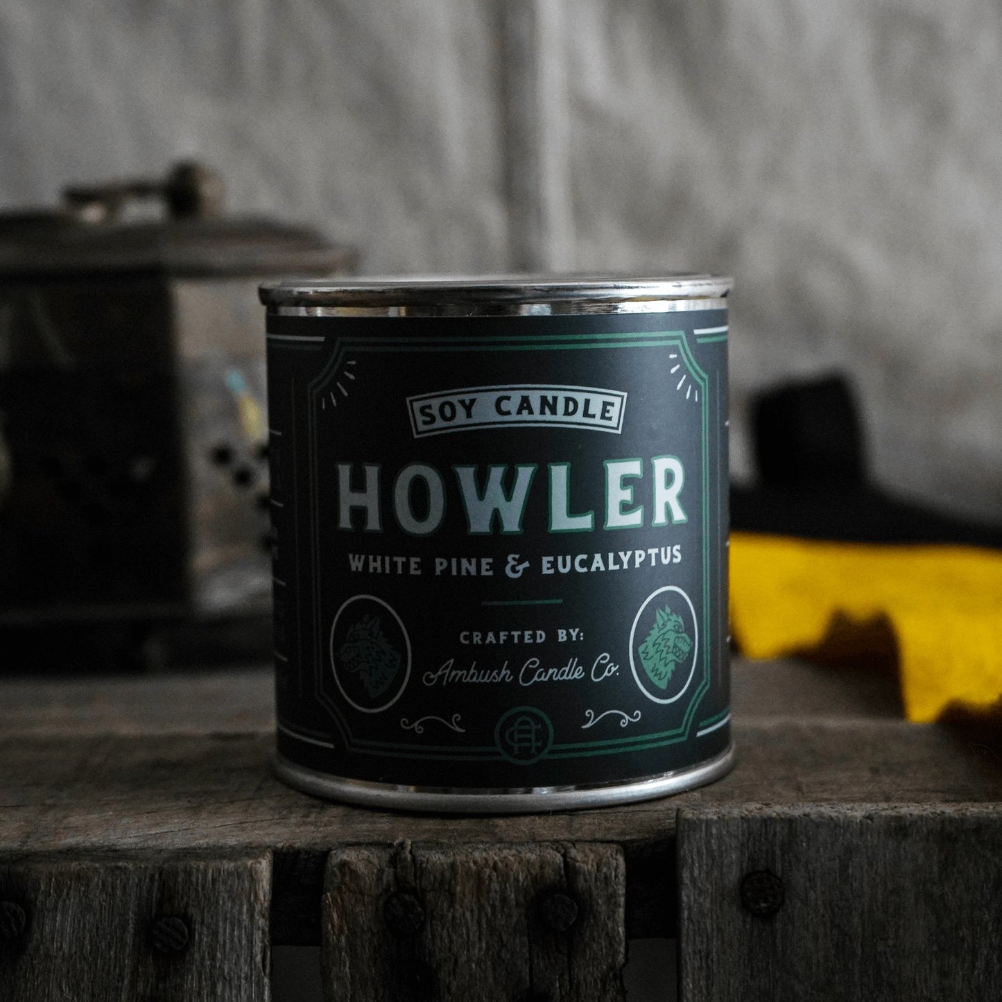 Howler | White Pine + Eucalyptus 8oz Soy Candle - Sweet Pea Designs - Gift Shop