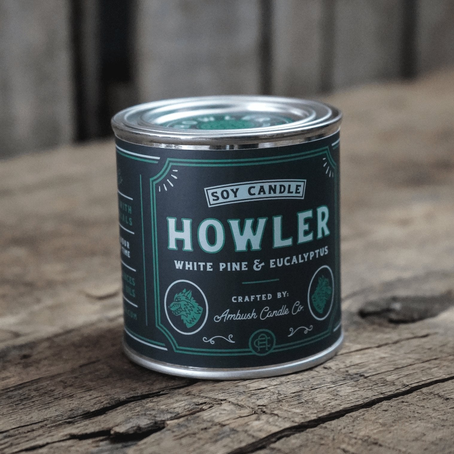 Howler | White Pine + Eucalyptus 8oz Soy Candle - Sweet Pea Designs - Gift Shop