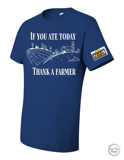 If You Ate Today Thank A Farmer Cotton Short Sleeve Shirt - Sweet Pea Designs - Gift Shop