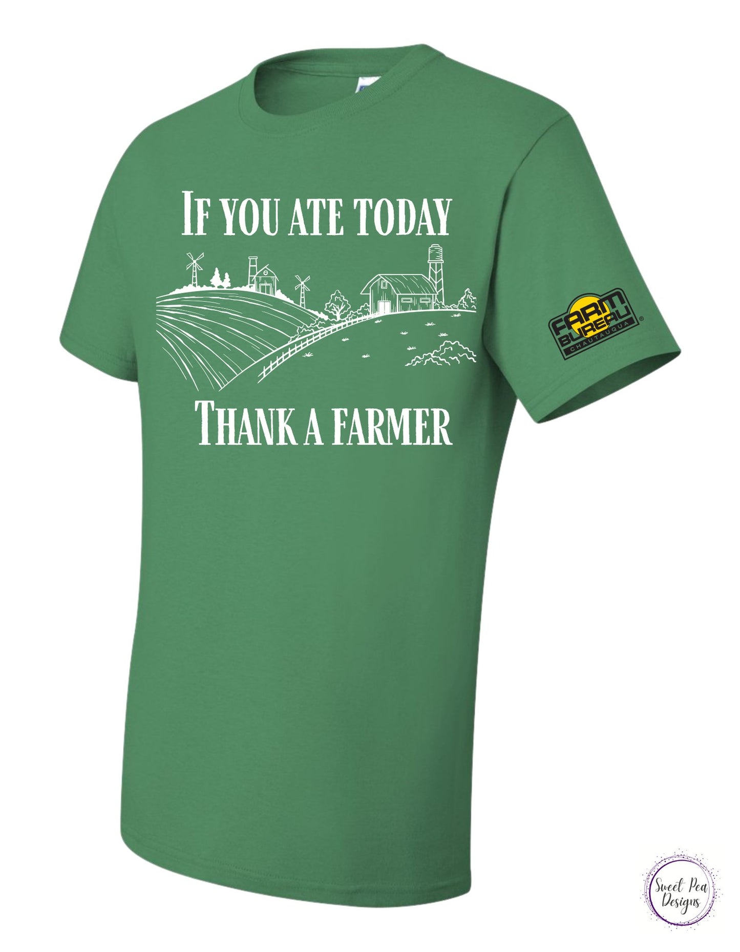 If You Ate Today Thank A Farmer Cotton Short Sleeve Shirt - Sweet Pea Designs - Gift Shop