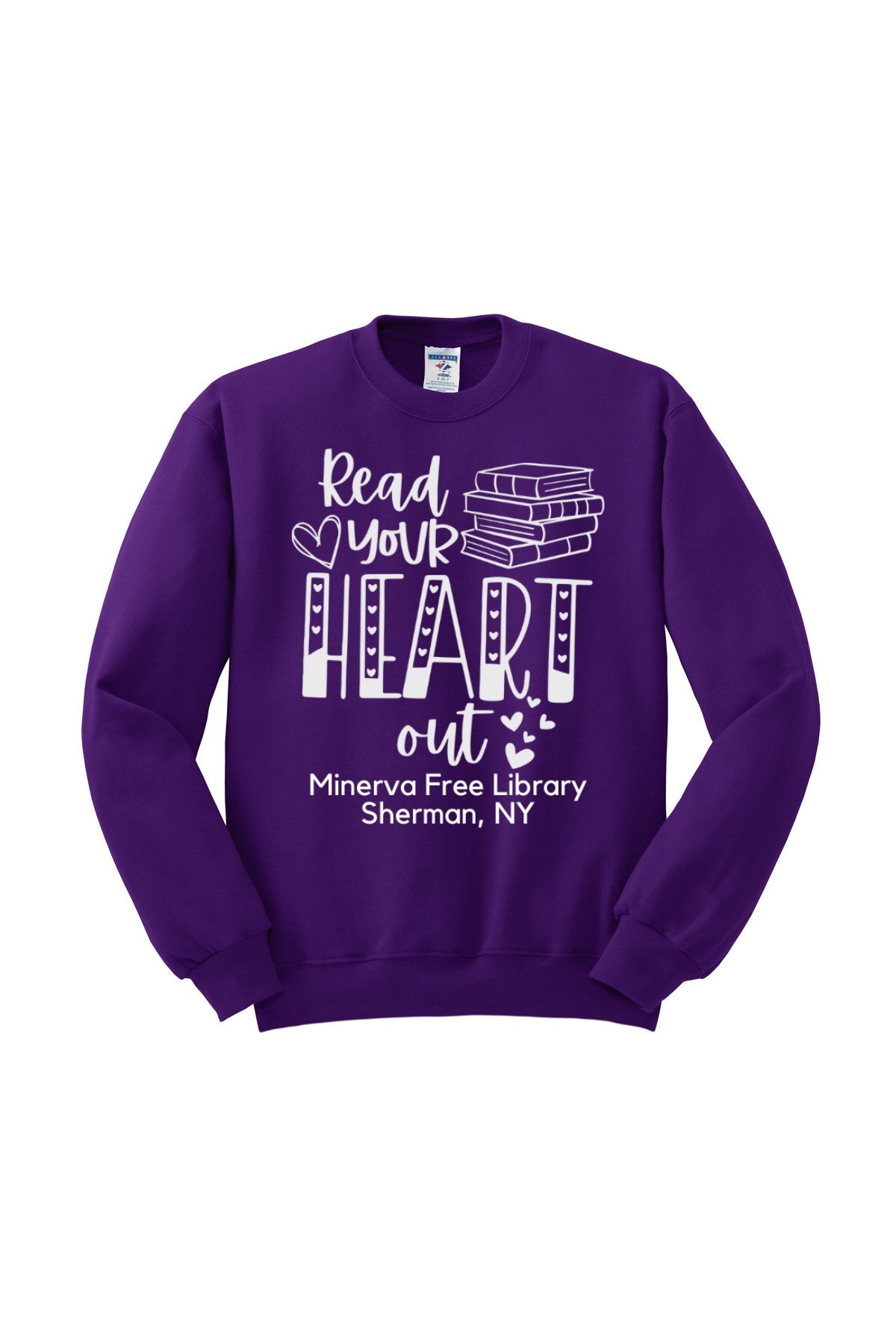 Minerva Free Library Fundraiser Cotton Crew Sweatshirt - Sweet Pea Designs - Gift Shop