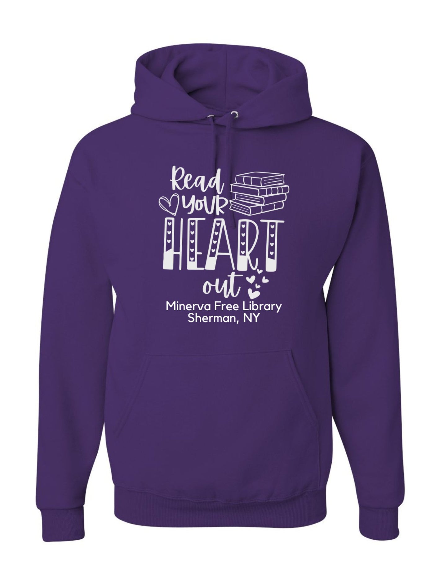 Minerva Free Library Fundraiser Cotton Hooded Sweatshirt - Sweet Pea Designs - Gift Shop