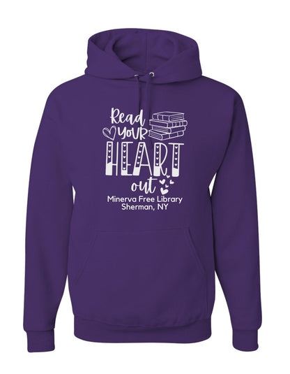 Minerva Free Library Fundraiser Cotton Hooded Sweatshirt - Sweet Pea Designs - Gift Shop