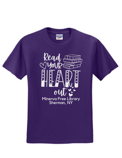 Minerva Free Library Fundraiser Cotton Short Sleeve Shirt - Sweet Pea Designs - Gift Shop