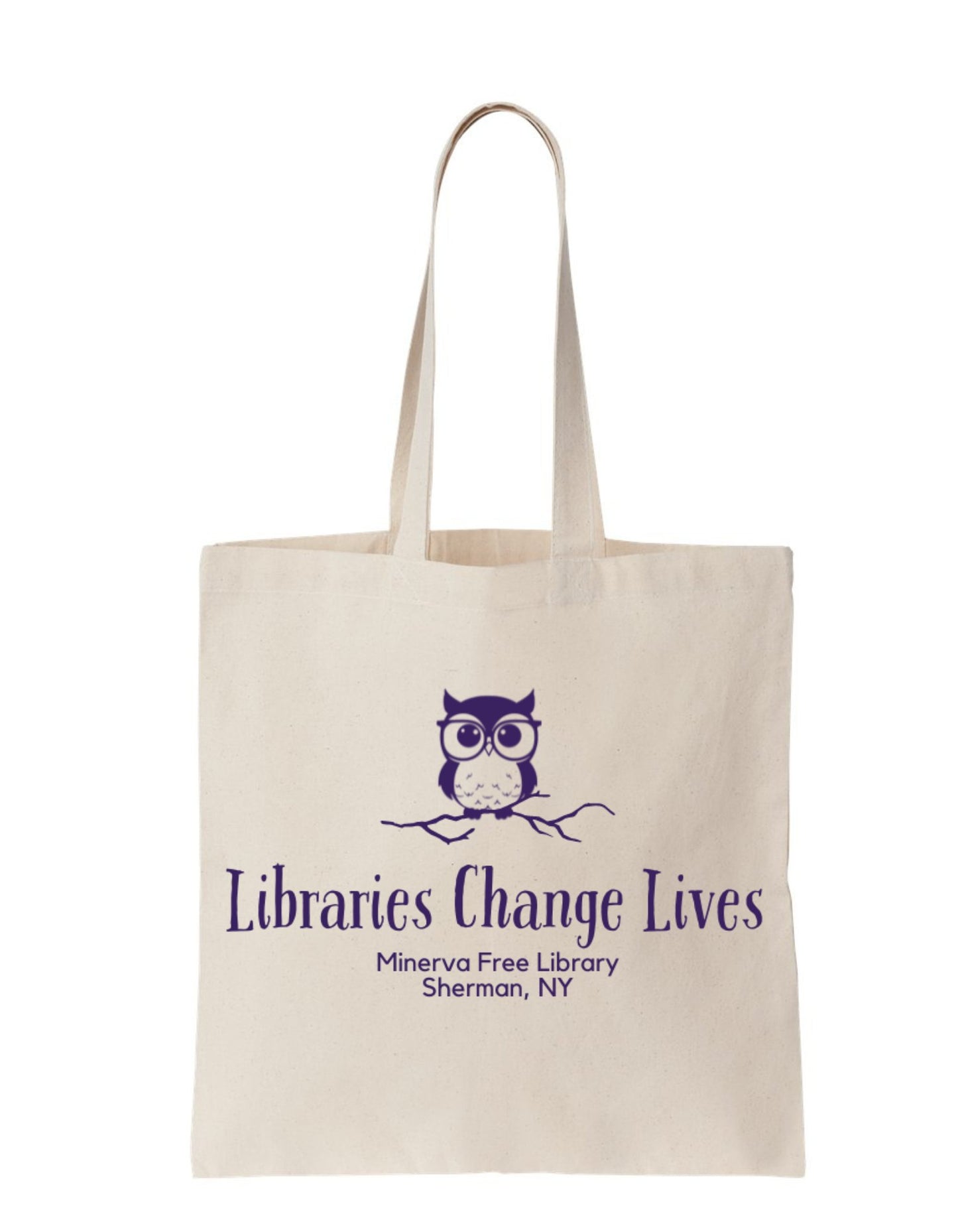 Minerva Free Library Fundraiser Tote Bag - Sweet Pea Designs - Gift Shop