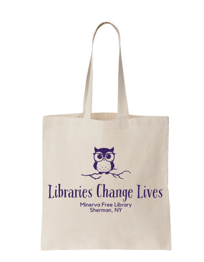 Minerva Free Library Fundraiser Tote Bag - Sweet Pea Designs - Gift Shop