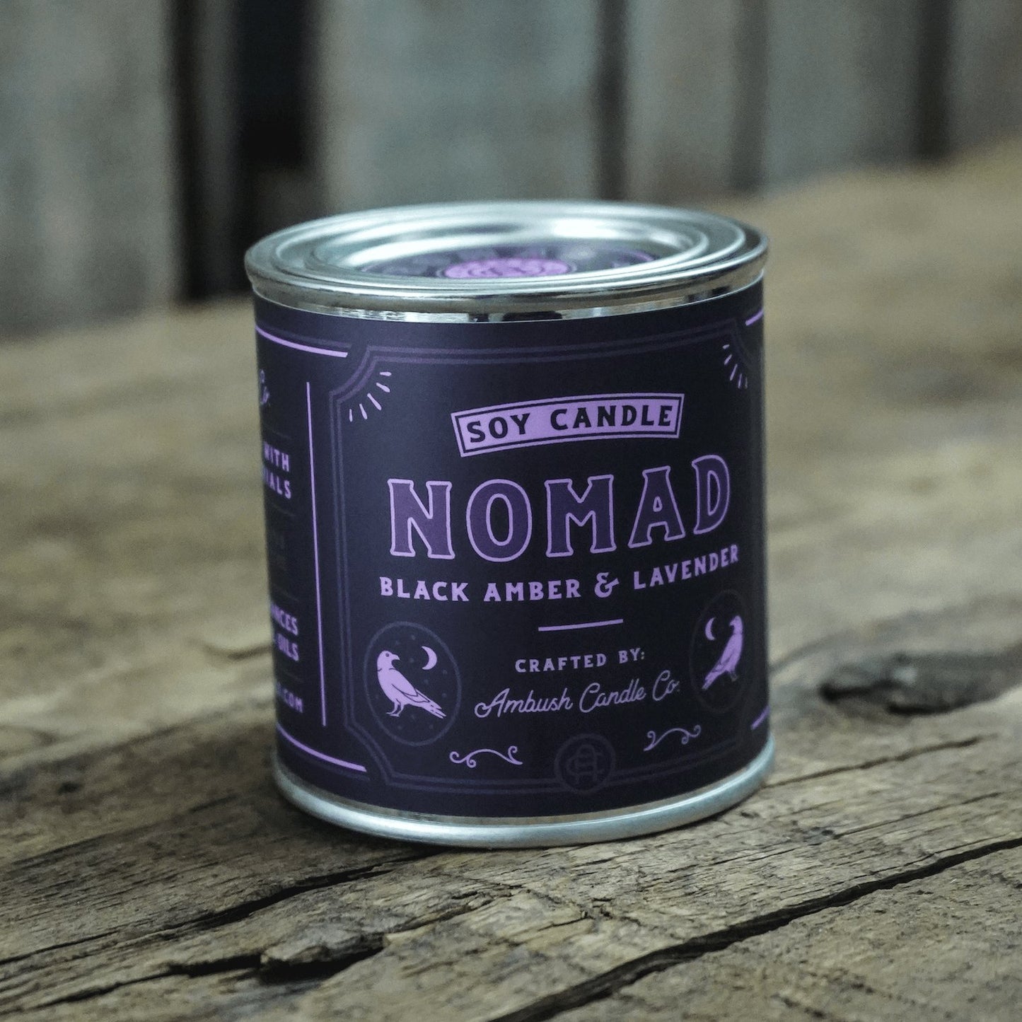 Nomad | Amber + Lavender 8oz Soy Candle - Sweet Pea Designs - Gift Shop