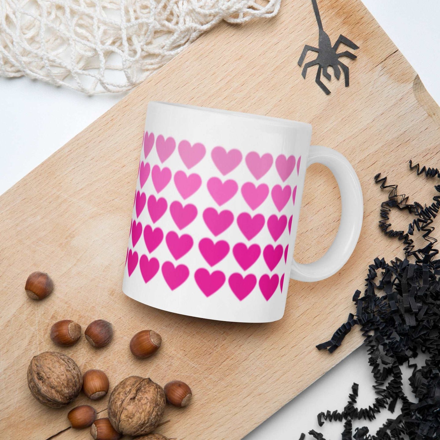 Ombre Heart White glossy mug - Sweet Pea Designs - Gift Shop