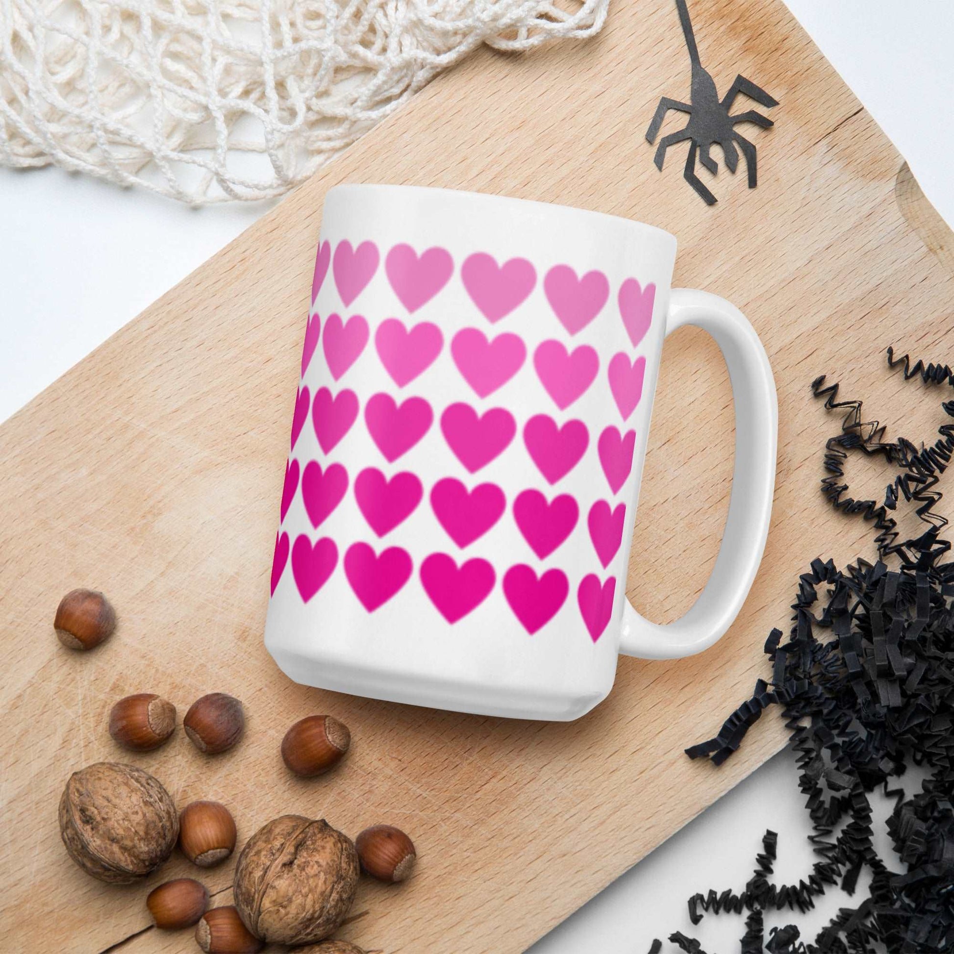 Ombre Heart White glossy mug - Sweet Pea Designs - Gift Shop