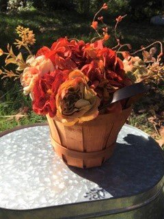 Orange Flower Basket, Fall Decor - Sweet Pea Designs - Gift Shop