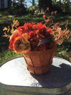 Orange Flower Basket, Fall Decor - Sweet Pea Designs - Gift Shop