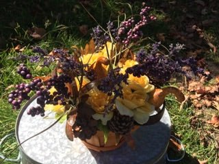 Purple Fall Flower Arrangement, Fall Decor - Sweet Pea Designs - Gift Shop