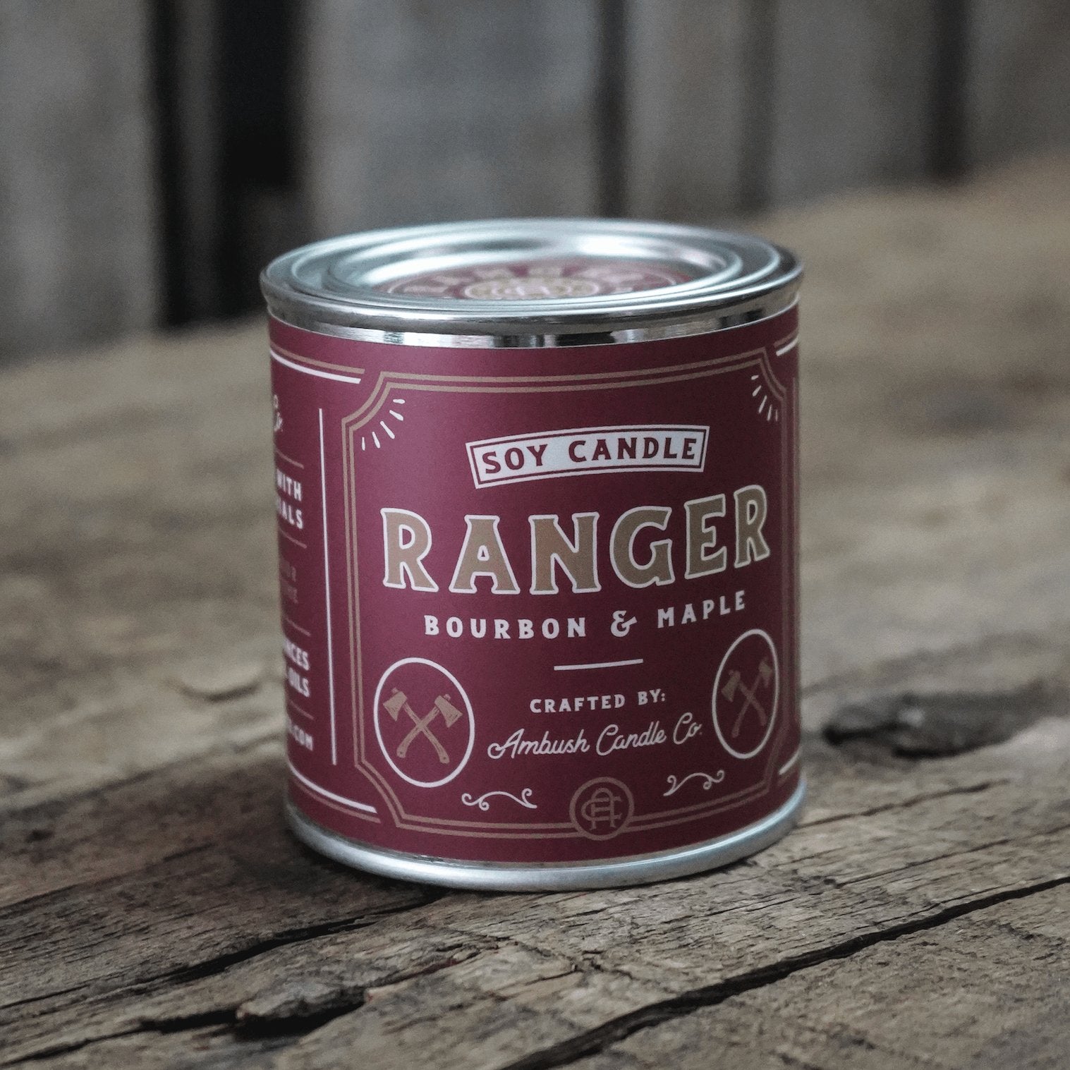 Ranger | Bourbon + Maple 8oz Soy Candle - Sweet Pea Designs - Gift Shop