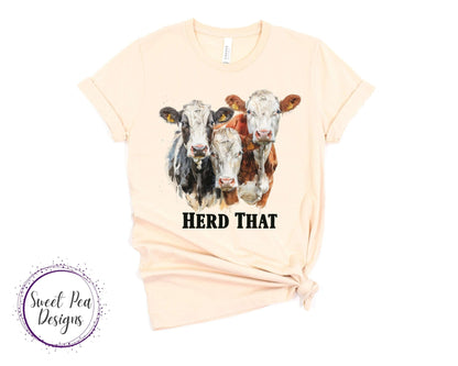 Ringspun Cotton Short Sleeve Shirt - Herd That - Sweet Pea Designs - Gift Shop