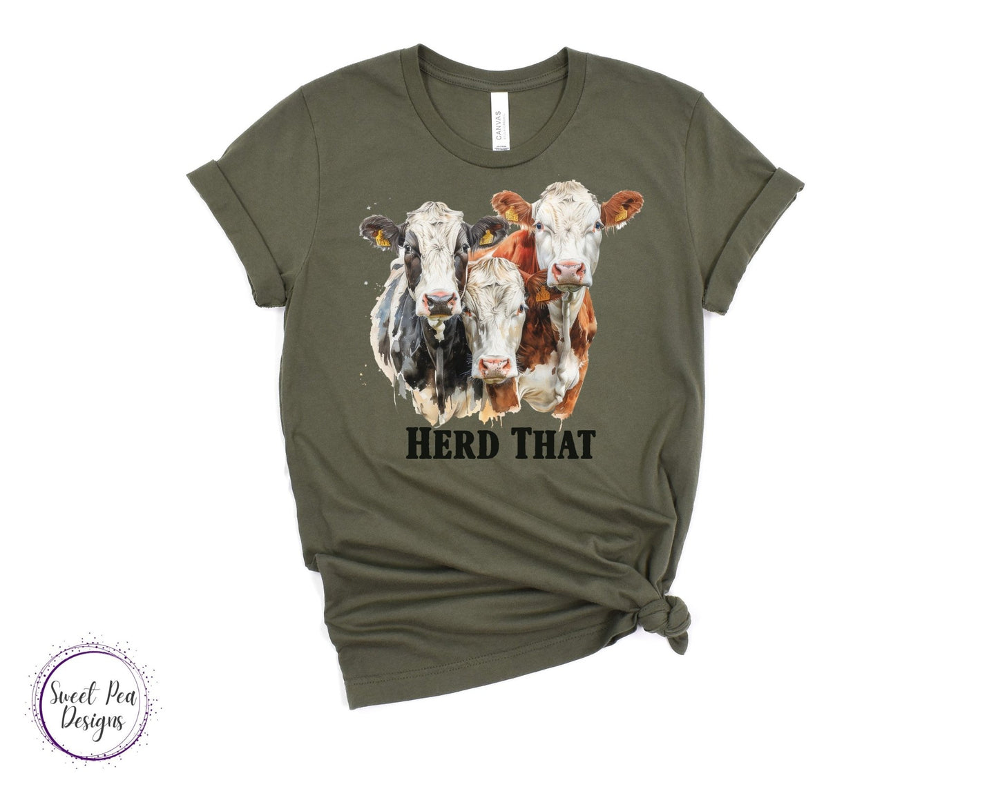 Ringspun Cotton Short Sleeve Shirt - Herd That - Sweet Pea Designs - Gift Shop