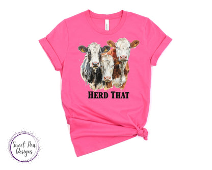 Ringspun Cotton Short Sleeve Shirt - Herd That - Sweet Pea Designs - Gift Shop