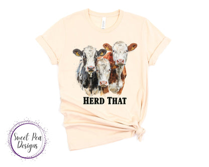 Ringspun Cotton Short Sleeve Shirt - Herd That - Sweet Pea Designs - Gift Shop