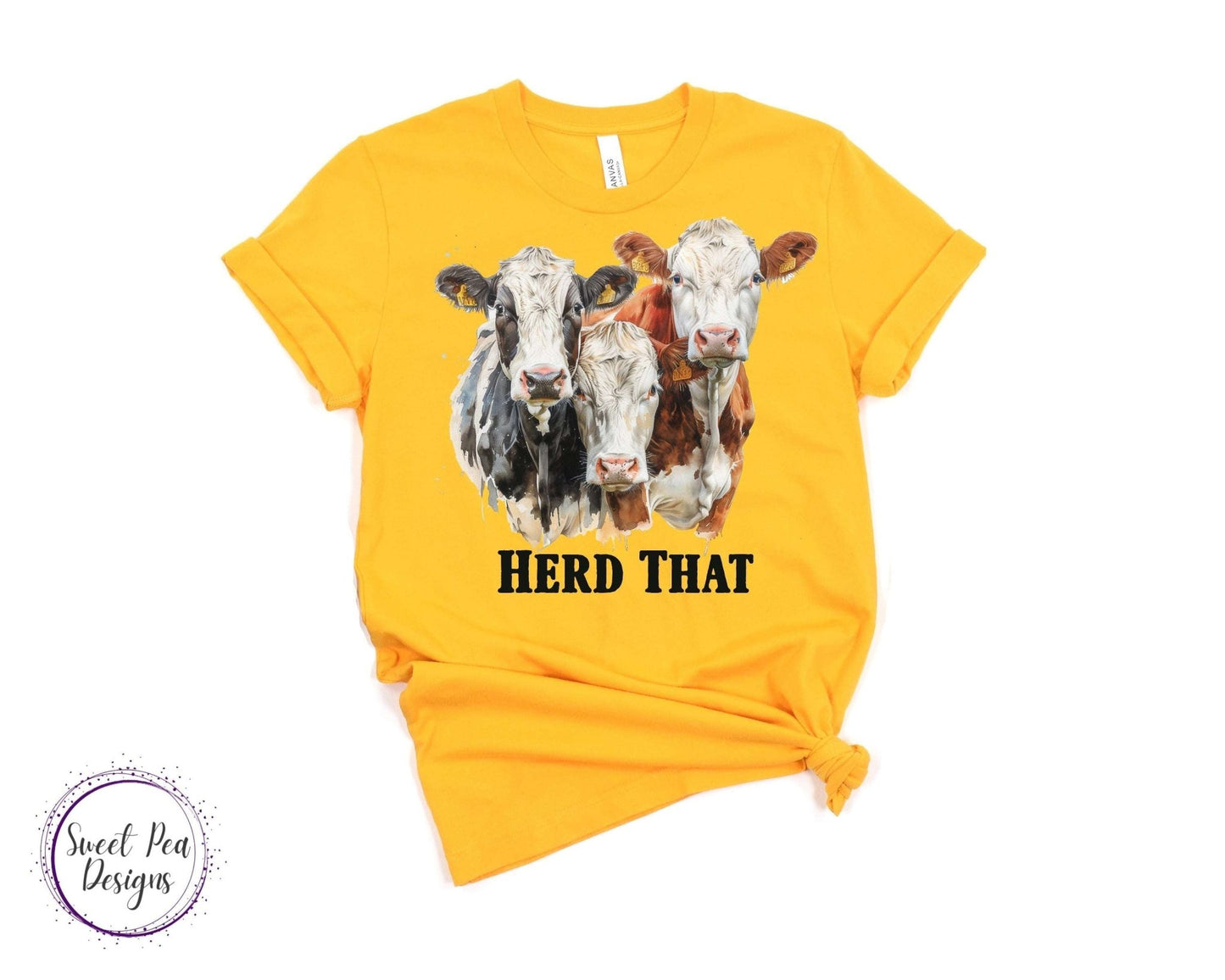 Ringspun Cotton Short Sleeve Shirt - Herd That - Sweet Pea Designs - Gift Shop