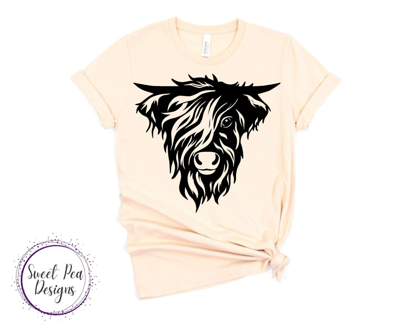 Ringspun Cotton Short Sleeve Shirt - Highland Cow - Sweet Pea Designs - Gift Shop