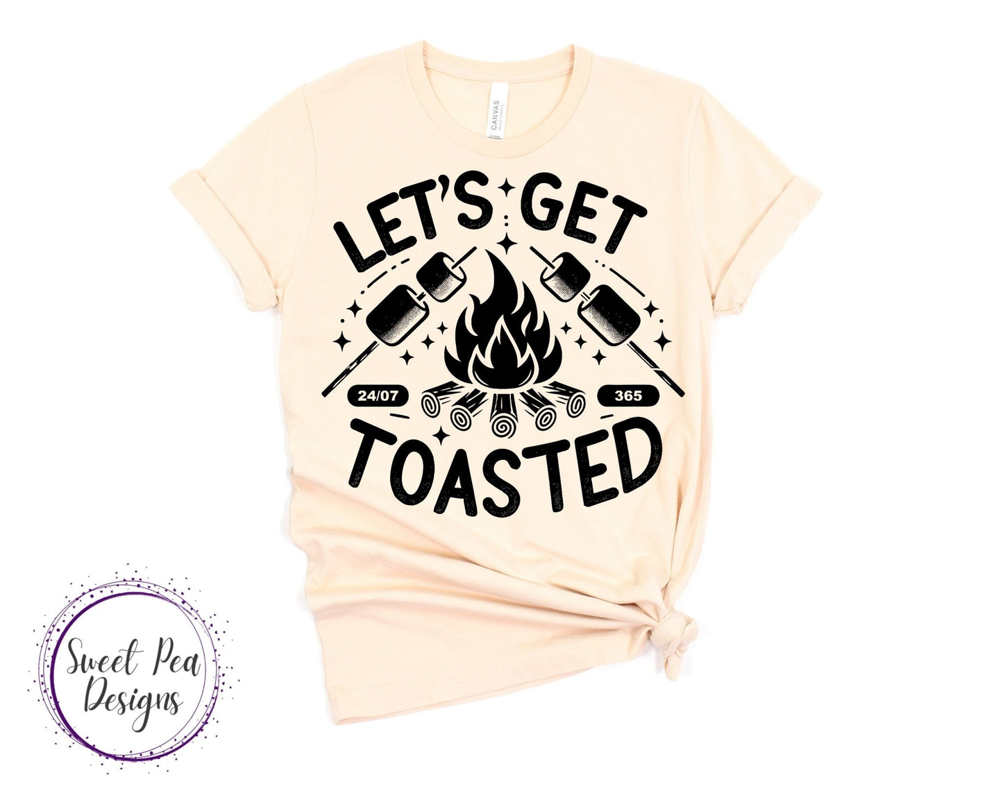 Ringspun Cotton Short Sleeve Shirt - Let's Get Toasted - Sweet Pea Designs - Gift Shop