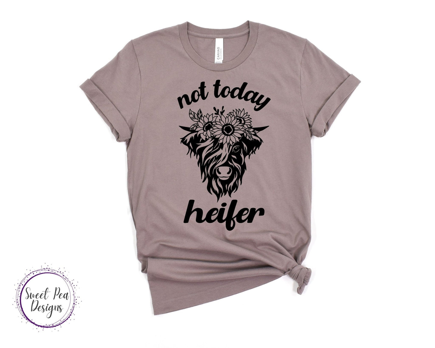 Ringspun Cotton Short Sleeve Shirt - Not Today Heifer (Sunflower) - Sweet Pea Designs - Gift Shop