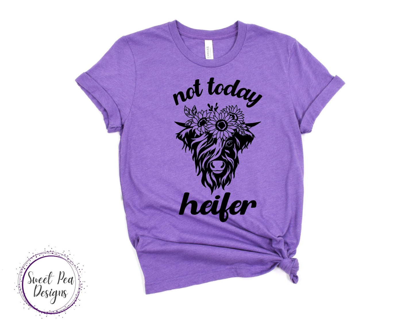 Ringspun Cotton Short Sleeve Shirt - Not Today Heifer (Sunflower) - Sweet Pea Designs - Gift Shop