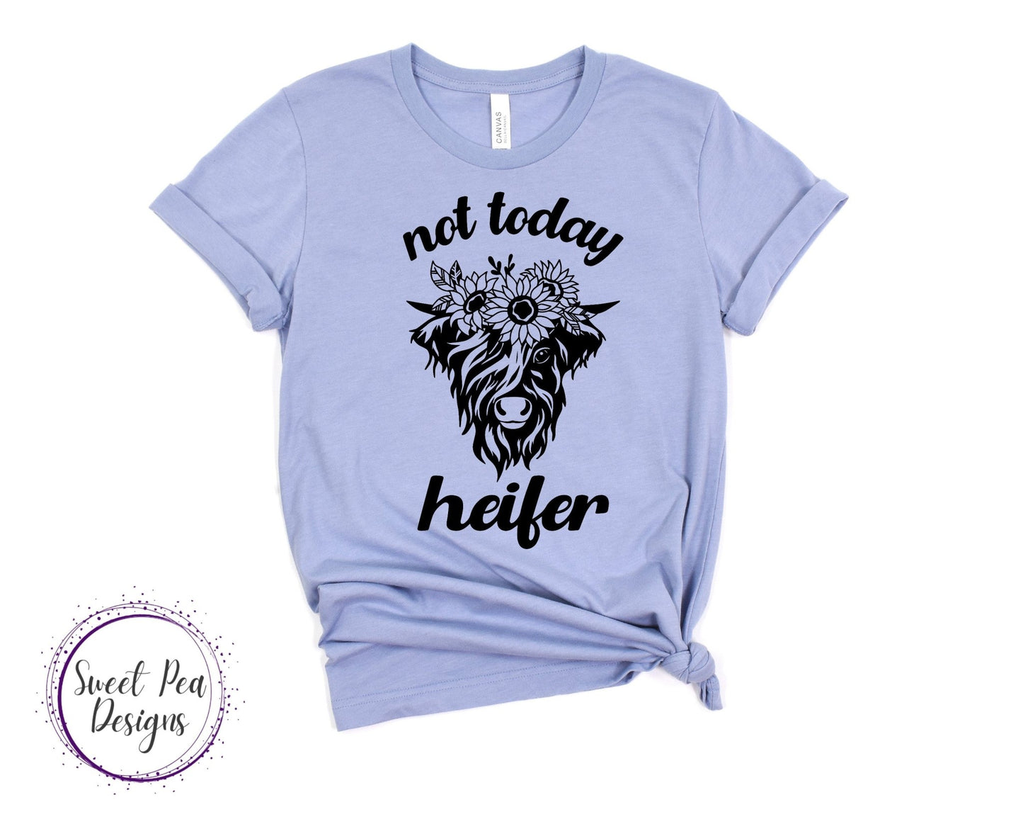 Ringspun Cotton Short Sleeve Shirt - Not Today Heifer (Sunflower) - Sweet Pea Designs - Gift Shop