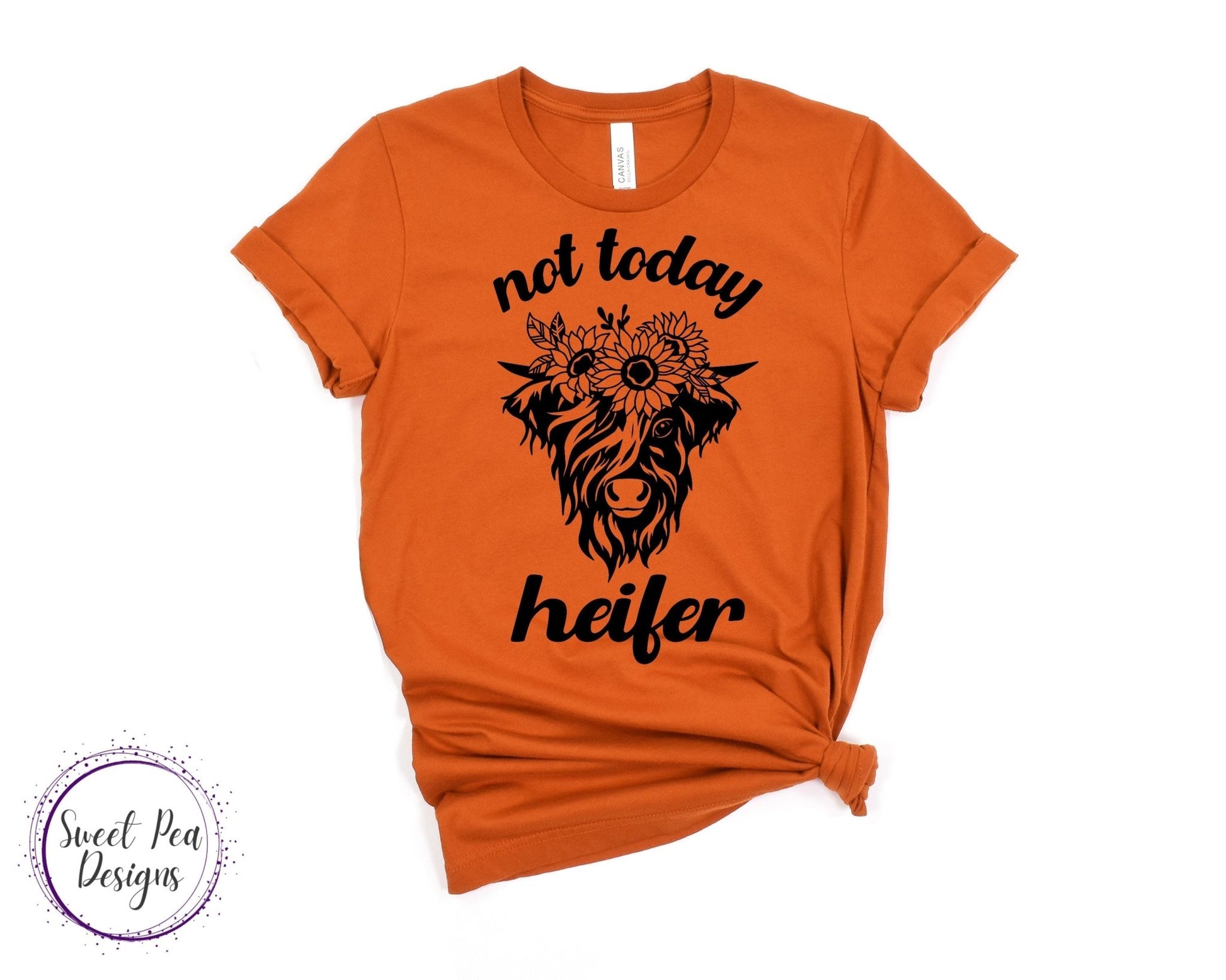 Ringspun Cotton Short Sleeve Shirt - Not Today Heifer (Sunflower) - Sweet Pea Designs - Gift Shop