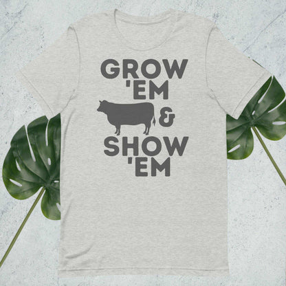 Ringspun Grow 'Em and Show 'Em Shirt - Beef Cow (Charcoal Print) - Sweet Pea Designs - Gift Shop