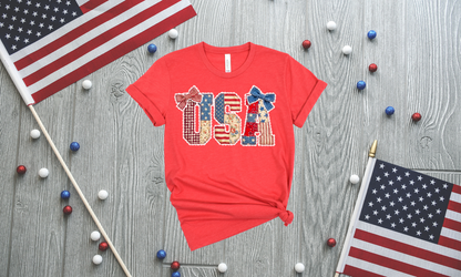 USA Patriotic Ringspun Cotton Short Sleeve Shirt