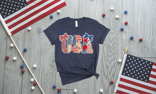 USA Patriotic Ringspun Cotton Short Sleeve Shirt