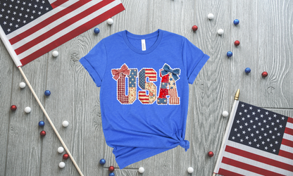 USA Patriotic Ringspun Cotton Short Sleeve Shirt