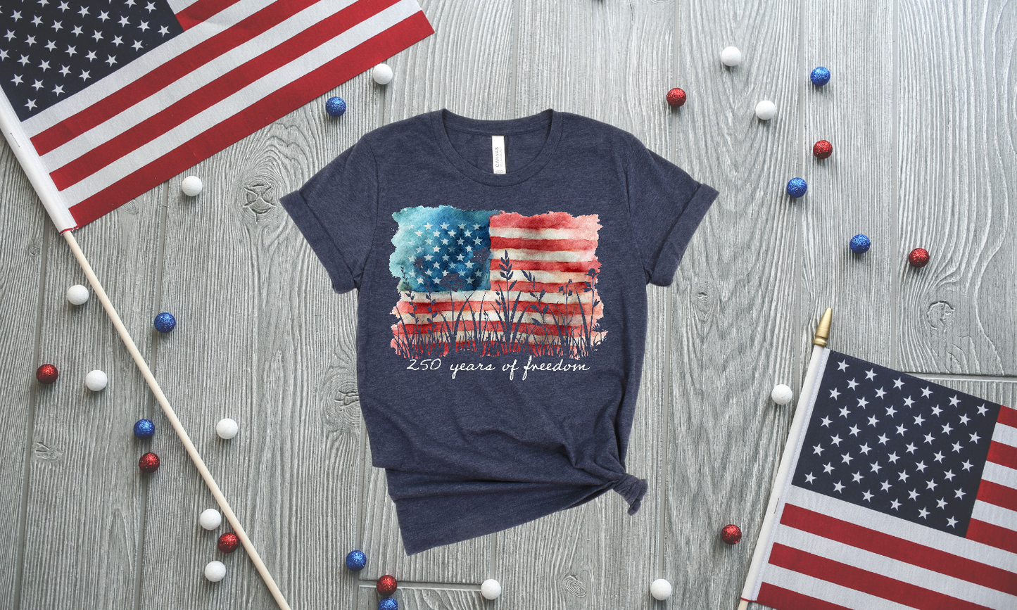 American Flag Patriotic Ringspun Cotton Short Sleeve Shirt