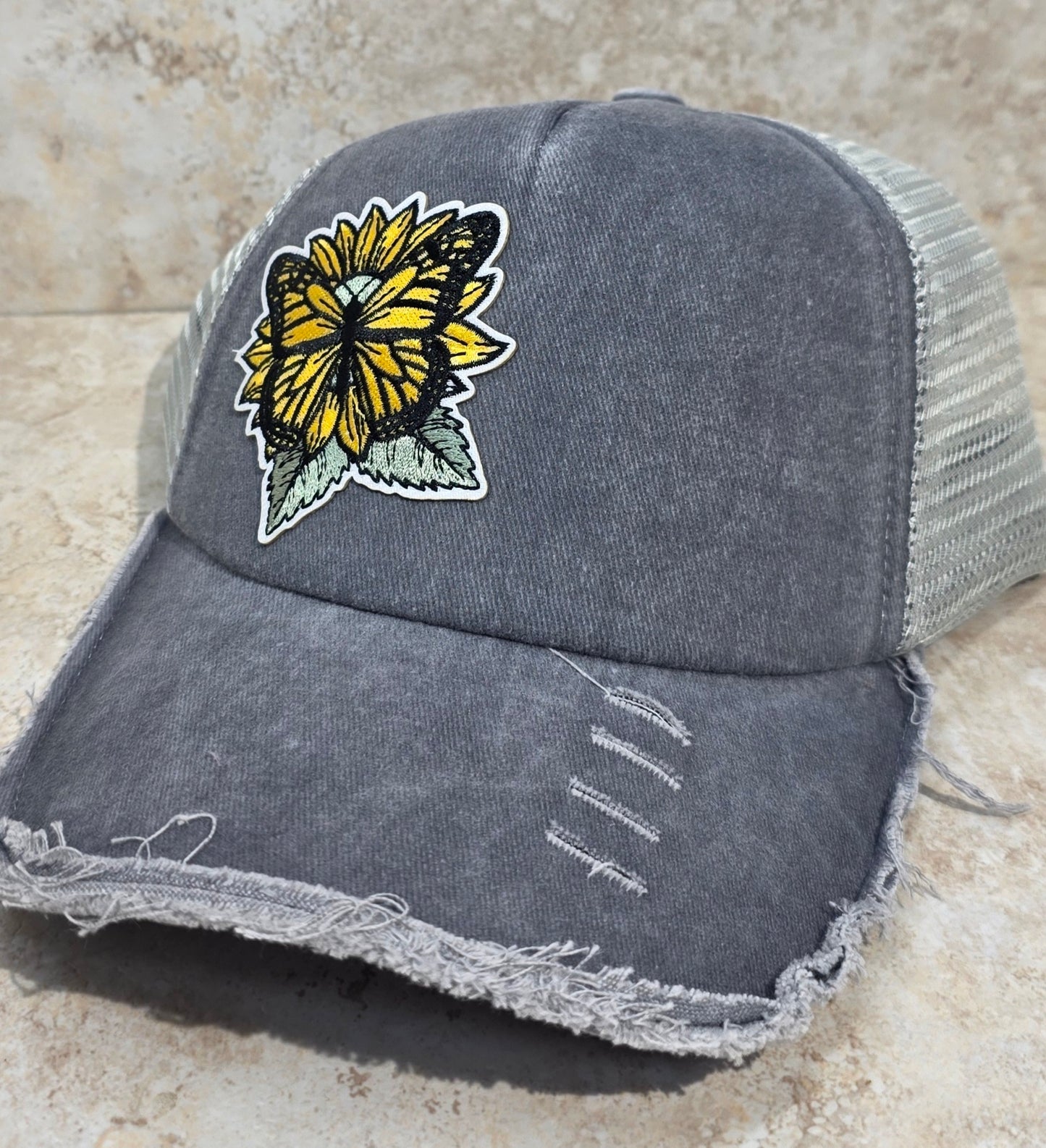 Foam Trucker Cap - Sunflower Butterfly
