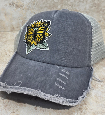 Foam Trucker Cap - Sunflower Butterfly