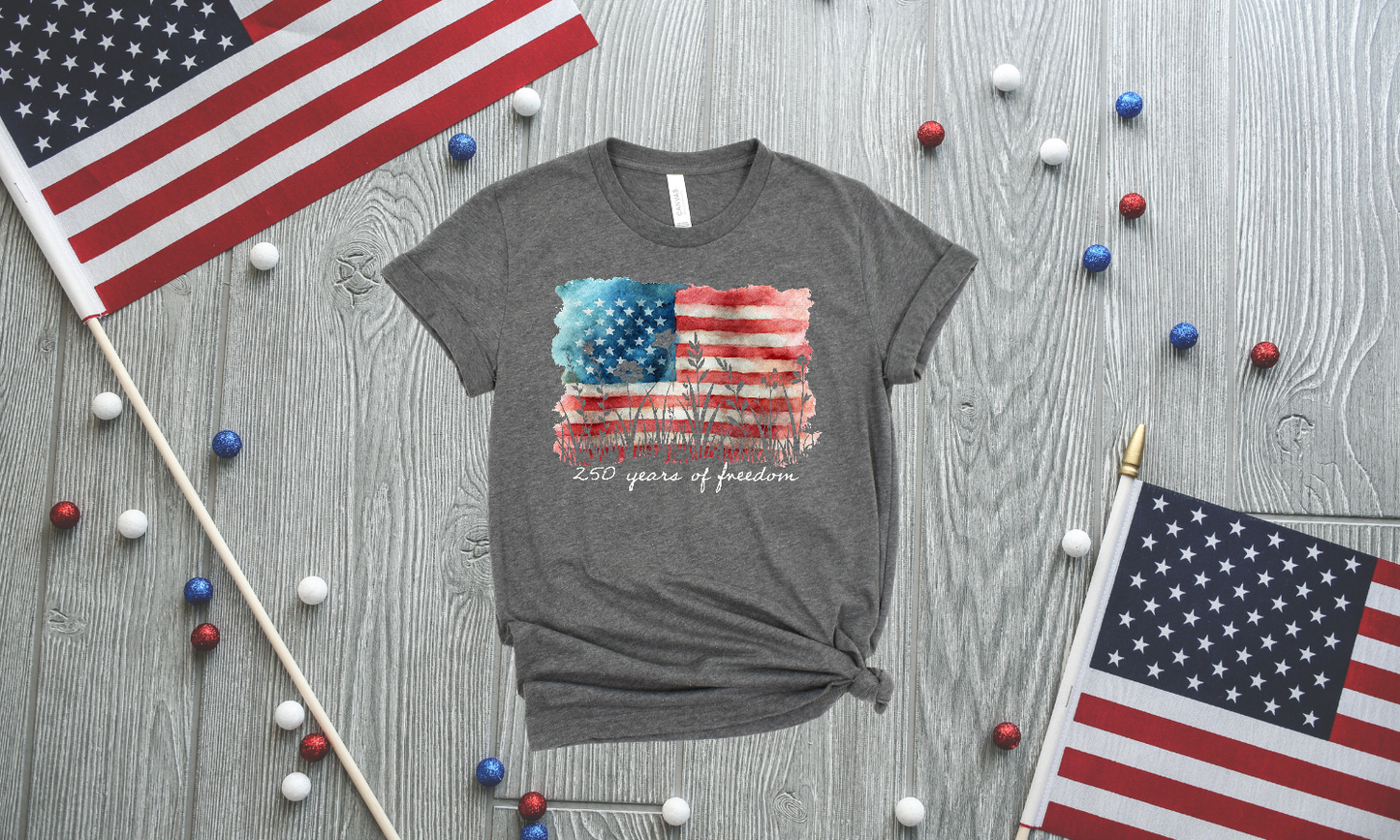 American Flag Patriotic Ringspun Cotton Short Sleeve Shirt