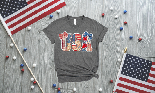 USA Patriotic Ringspun Cotton Short Sleeve Shirt