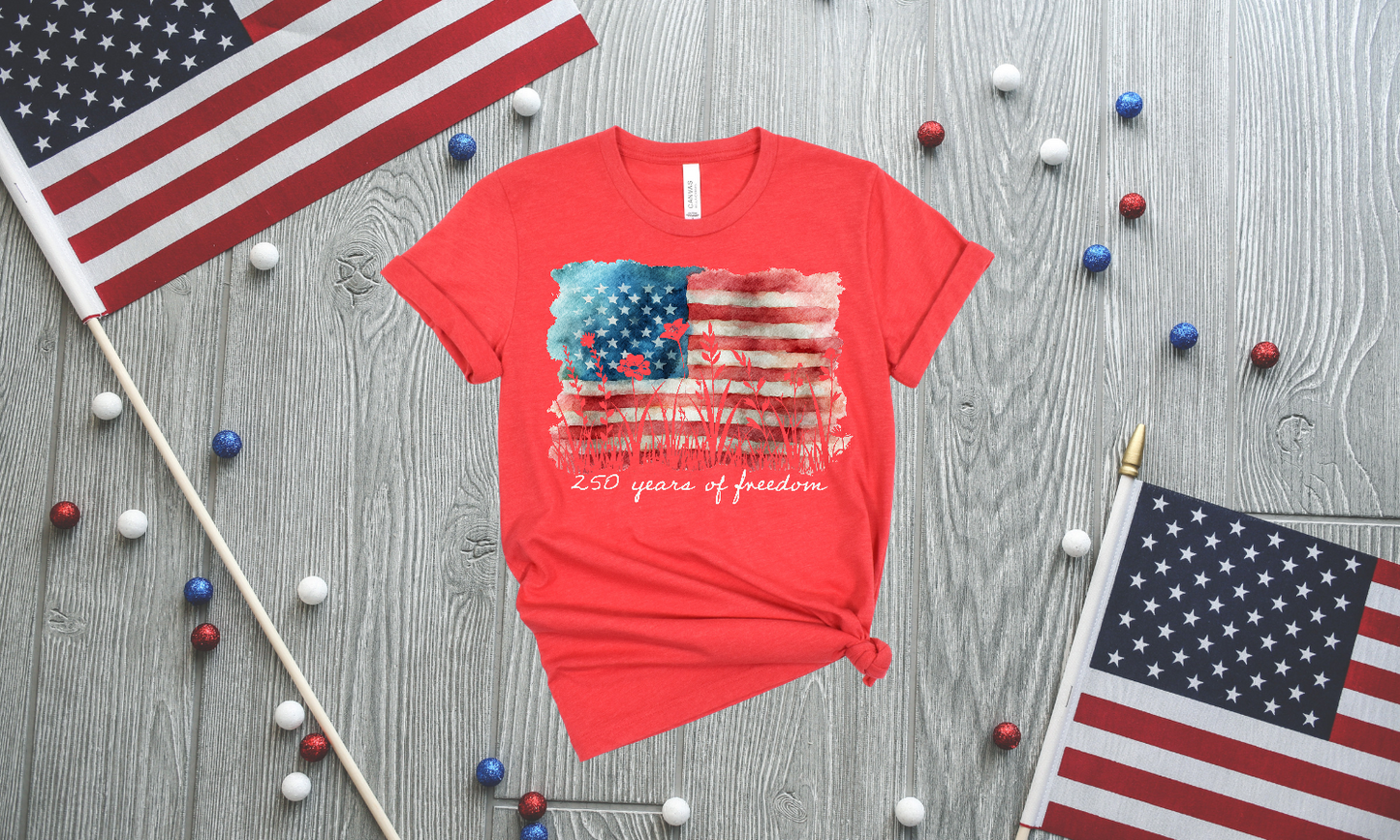 American Flag Patriotic Ringspun Cotton Short Sleeve Shirt