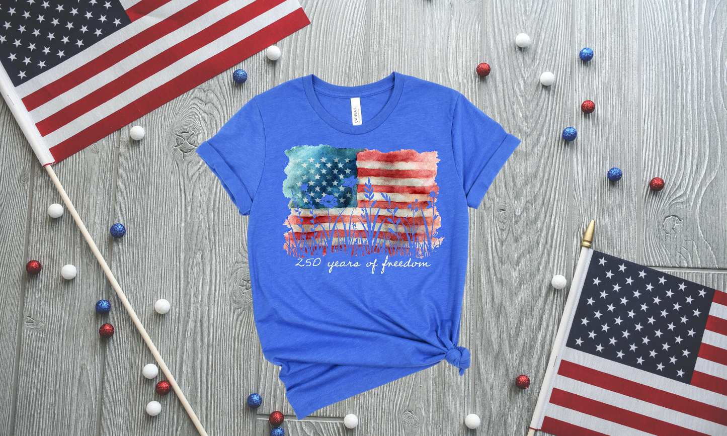 American Flag Patriotic Ringspun Cotton Short Sleeve Shirt