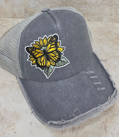 Foam Trucker Cap - Sunflower Butterfly