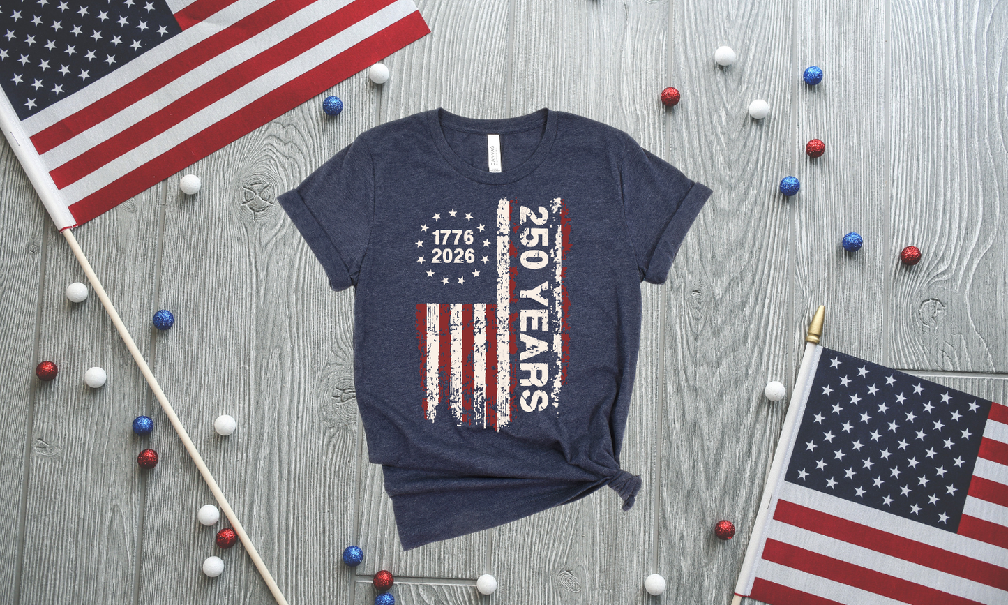 250 Years Patriotic Ringspun Cotton Short Sleeve Shirt